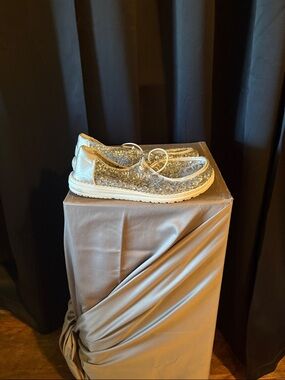 Hey Dude silver Sequin Slip-On Loafers